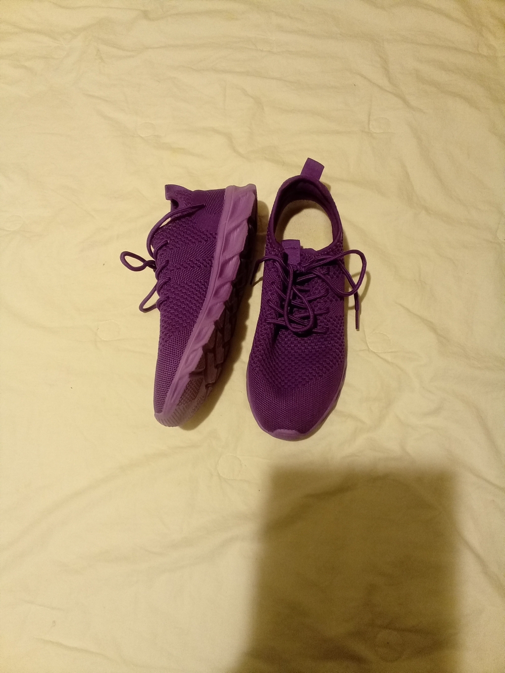 Purple Knit Lace-Up Sneakers Sz 9